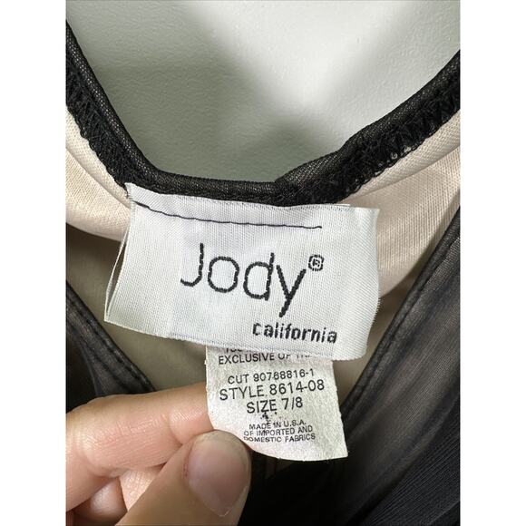 VTG Jodi California Babydoll Midi Dress 7/8 Rouched Black Sheer Whimsigoth Y2K‎ - Picture 7 of 10